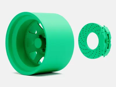 15x10 Cragar Nomad Wheel and Brake 3D print model