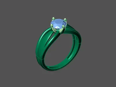 Womens Rings With Stone Ring Ready STL 3DM Models Rings women 3D print model 2
