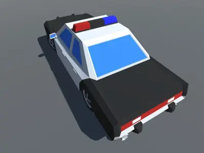 Muscle Car Police Cruiser MOBILE READY Low-poly 3D model