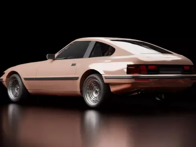 80s 90s Generic sports Coupe Low-poly 3D model