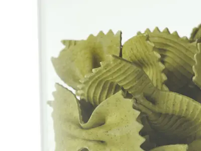 polypasta - Farfalle pasta spinaci in glass with lid 3D model