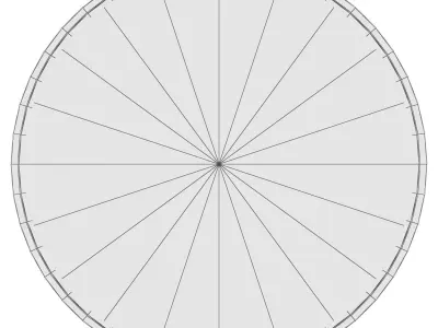 Travis Round Black Wall Mirror 3D model
