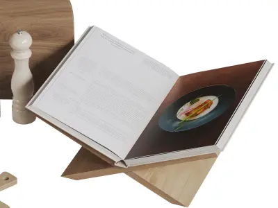 Kitchen Decor With Coffee Machine and Croissants 3D model