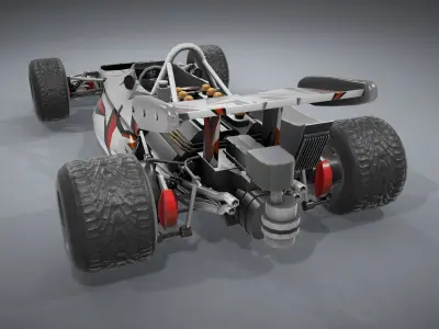 F1 Racing Car Model 5 Low-poly 3D model