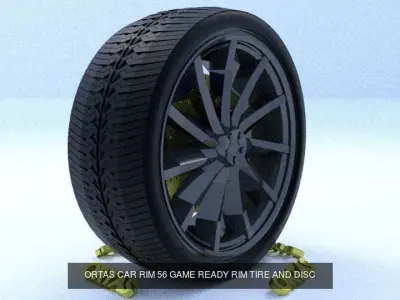 ORTAS CAR RIM 55-56 GAME READY RIM TIRE AND DISC 3D Model Pack