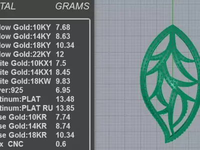 Nature Inspired Leaf Pendant 3D print model