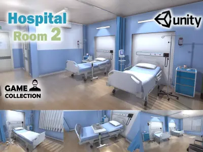 Hospital Room 2 Low-poly 3D model