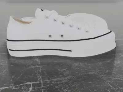 CONVERSE 3D SHOES - WHITE LOW Low-poly 3D model