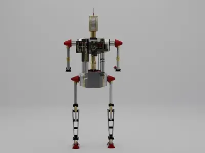 silver robot Free 3D model