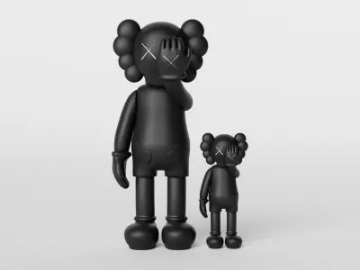 Kaws Figure Low-poly 3D model