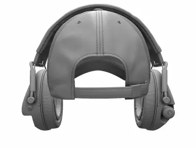 Baseball Cap and Active Headphone - High Poly 3D model