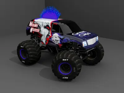 Monster Truck Mohawk Low-poly 3D model