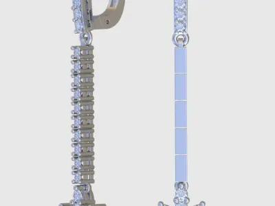 Earring 3D model 3D printable model 0228 3D print model