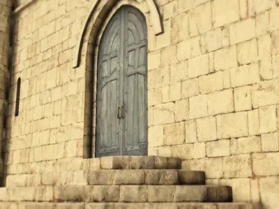  Victorian Church Low-poly 3D model