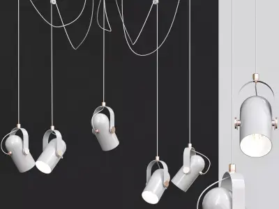 Tube Pendant White 3D model