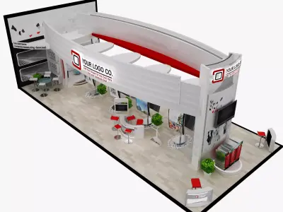 Booth Exhibition Stand a495b 3D model
