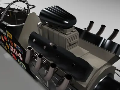Drag racing car 3D model