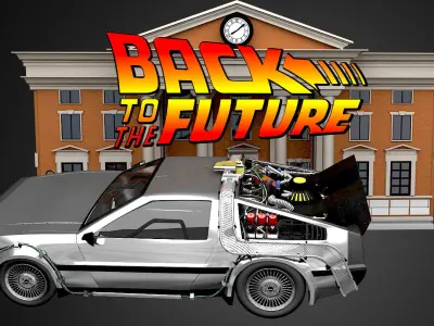  DeLorean - Back To The Future 3D model