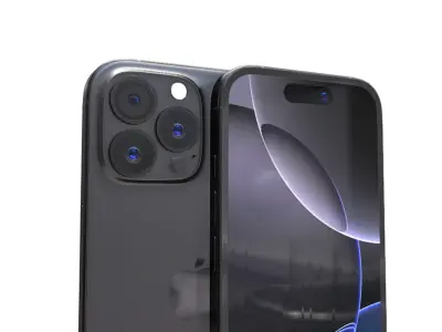 iPhone 16 in Black Titanium 3D model