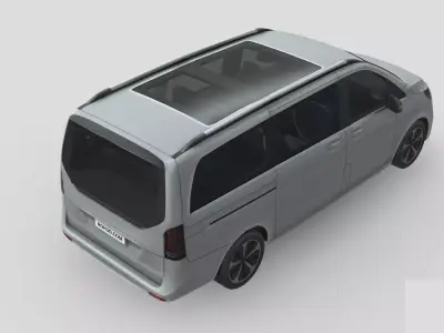 Low Poly Car - Mercedes-Benz Low Poly Car - EQV Low-poly 3D model