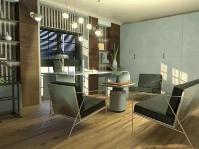 Office Room Design  Low-poly 3D model
