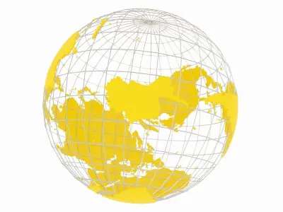 Globe News Skeleton Yellow 3D model