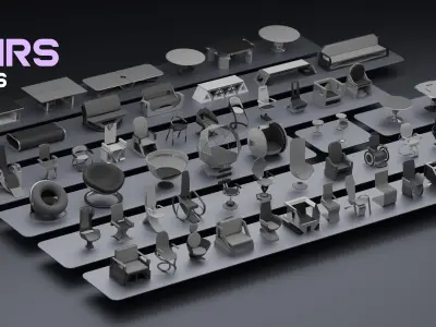 SCI-FI Chairs Low-poly 3D model