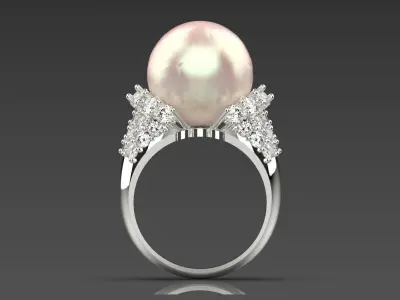 luxury pearl jewelry ring pr0068 3D print model