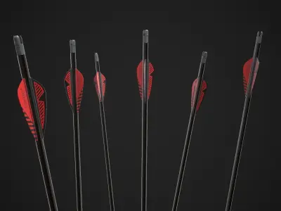 Arrow long metal stick Low-poly 3D model