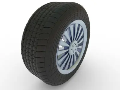 simple car tire Low-poly 3D model