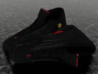 AIR JORDAN 14 LAST SHOT 3D SHOES Low-poly 3D model