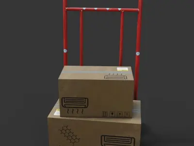 industrial trolley Low-poly 3D model