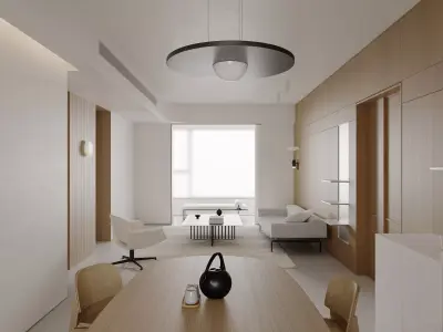 Modern living room dining room interior scenes 231 3D model