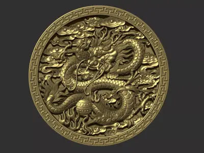 Dragon pendant 3D print model 2