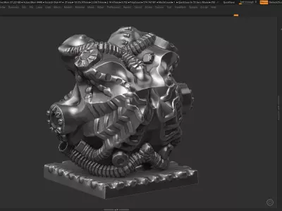Modern Abstract robotic sculpture 3d print model 127 3D print model