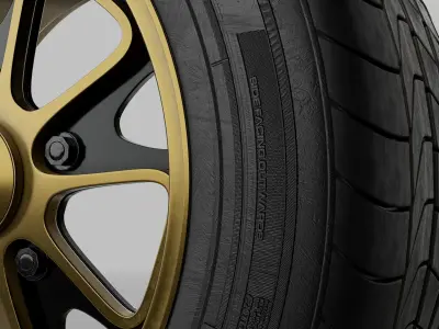 Car wheel with yokohama tire 3D model