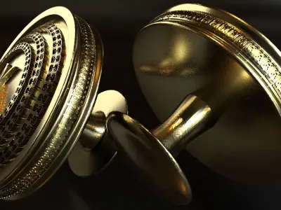 Luxury Cufflink with alphabet K 3D print model