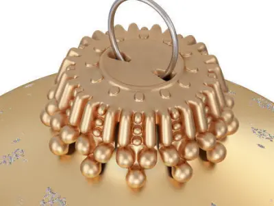 Christmas ball - snow trees in the gold 3D model