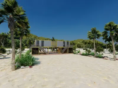 Temporary villa - villa condo - container building 3D model