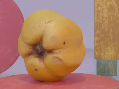 Quince fruit 03 high-poly 3D model