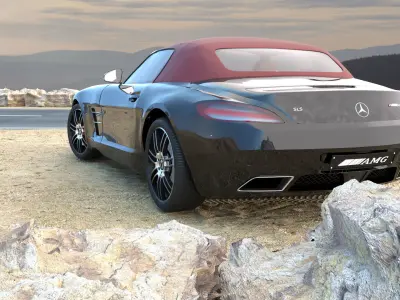Mercedes benz sls AMG 2012 Low-poly 3D model