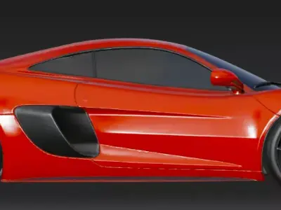 Red Ferrari Inspired Sports Car 3D Model 3D model