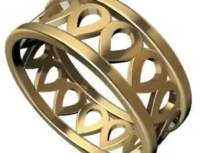 Patterned Ring 3D model Texture  3D print model