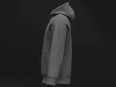 Male regular hoodie 3D model
