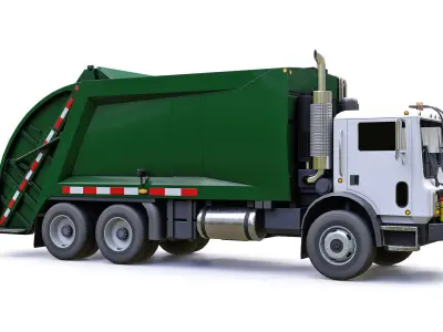 Garbage Truck Low-poly 3D model