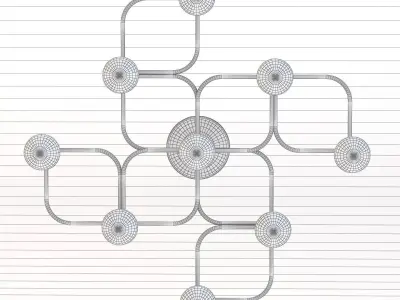 Italian Leola Flush Mount Chandelier 3D model