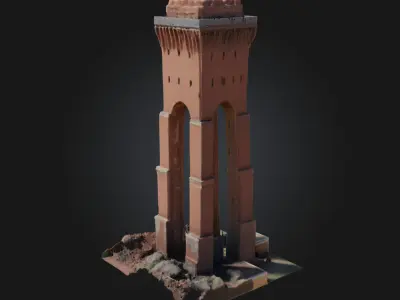 Water Tower Majesty  Industrial Grandeur Meets Timeless Utility 3D model