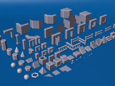 Free 3D Modular Low Poly Assets For Prototyping Free low-poly 3D model