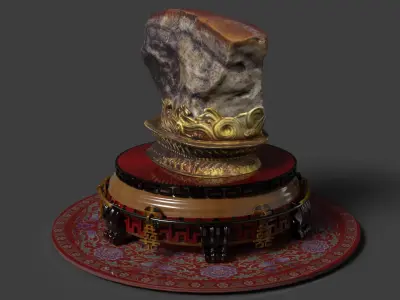 Chinese  meat shape stone  3D model