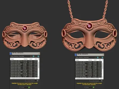Mask Pendant and Ring M19 3D print model